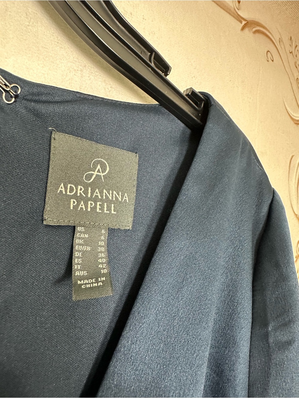 Adrianna Papell Navy Wrap-Front Wide-Leg Jumpsuit - Picture 7 of 16